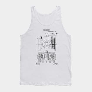 Engine Cross Head Vintage Retro Patent Hand Drawing Funny Novelty Gift Tank Top